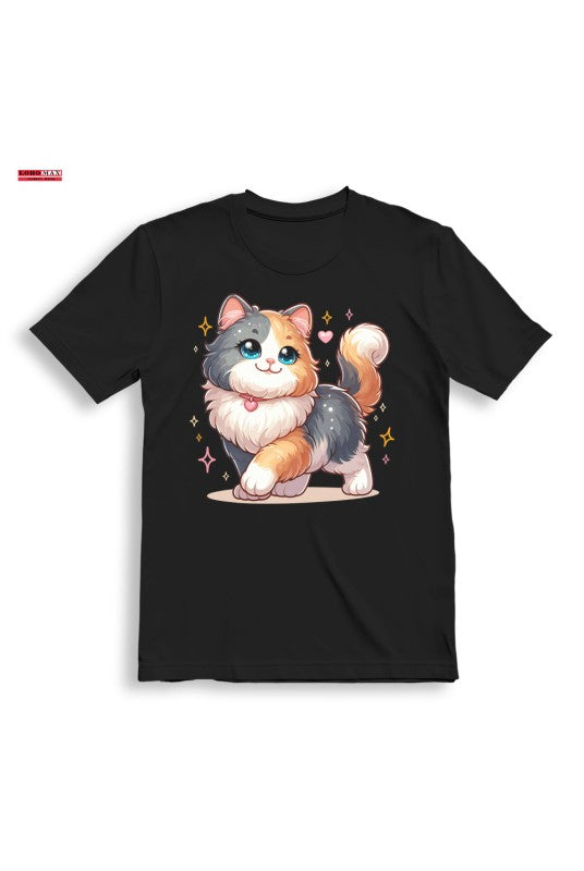 Детска тениска за момиче Cut Cat black