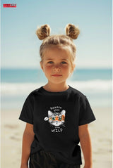 Детска тениска за момиче Little wild black