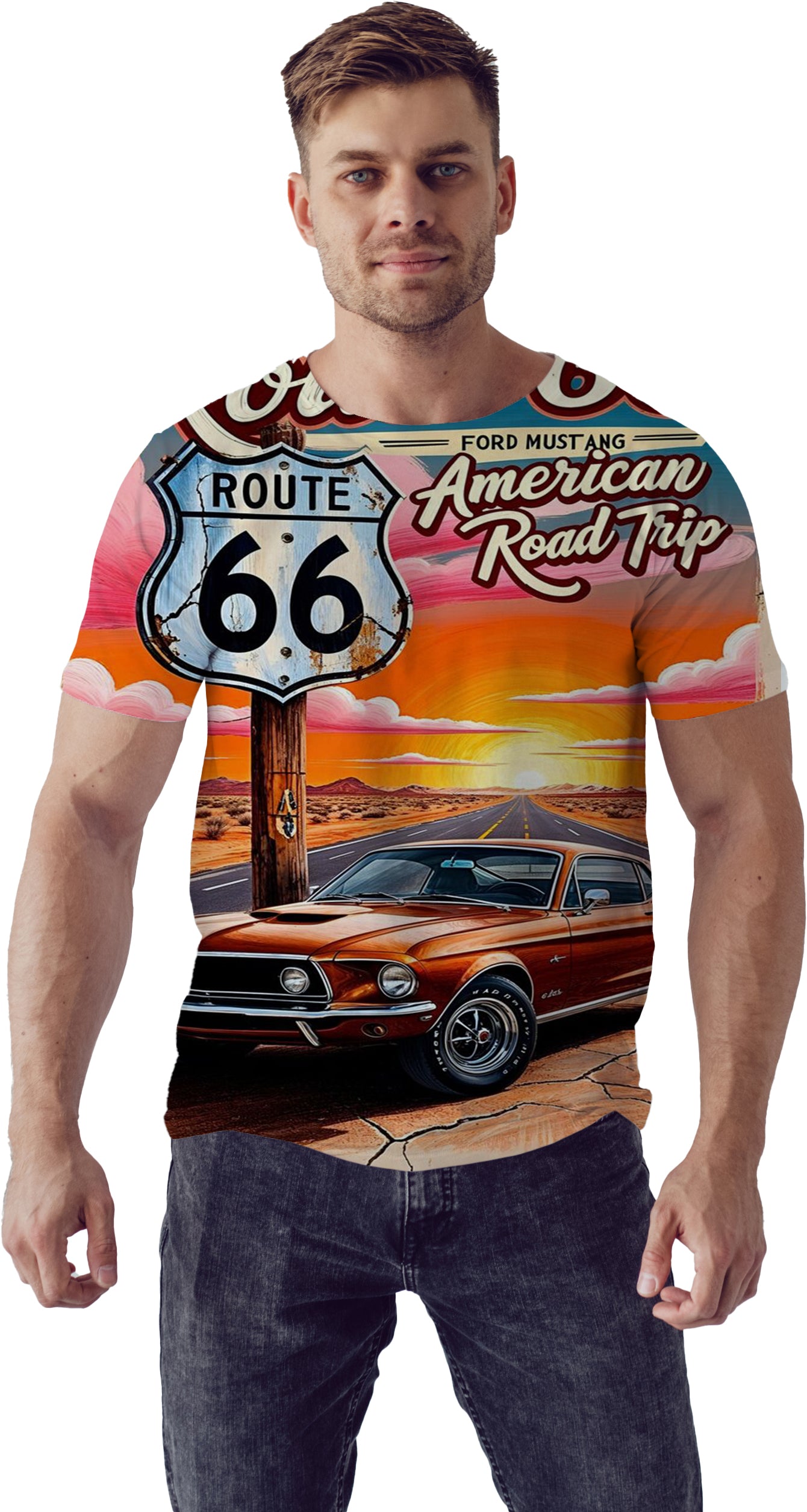 Мъжка тениска Route 66 | Уникални тениски | loromax.com