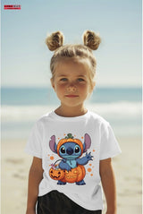 Детска тениска за момиче Stitch Halloween black