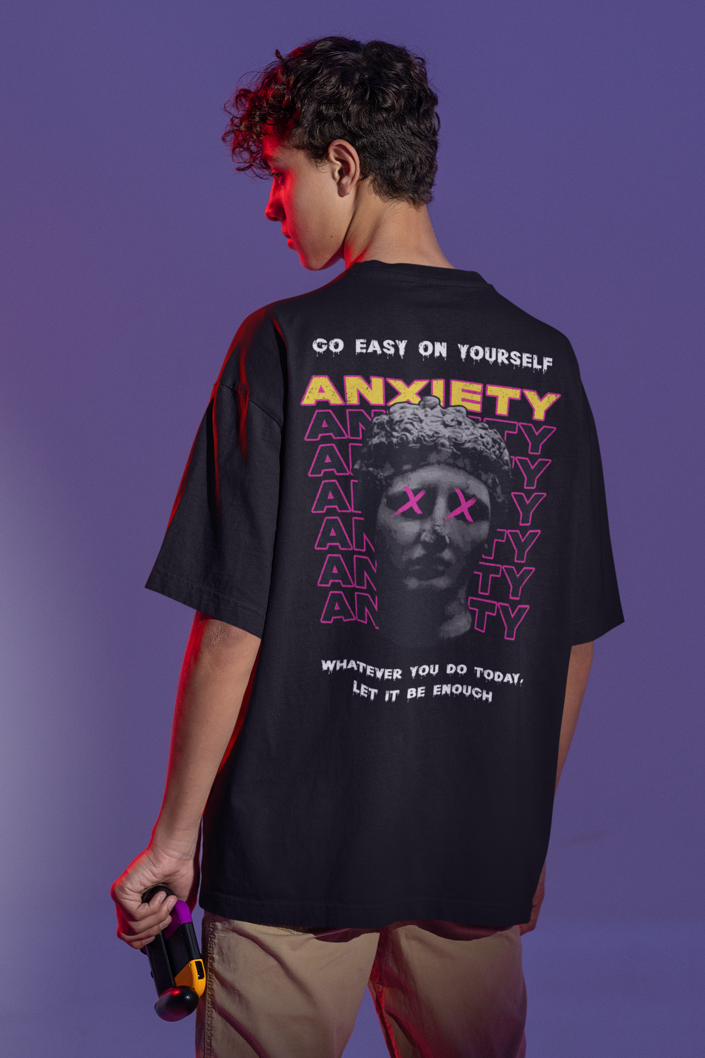 Oversize Мъжка тениска Anxiety