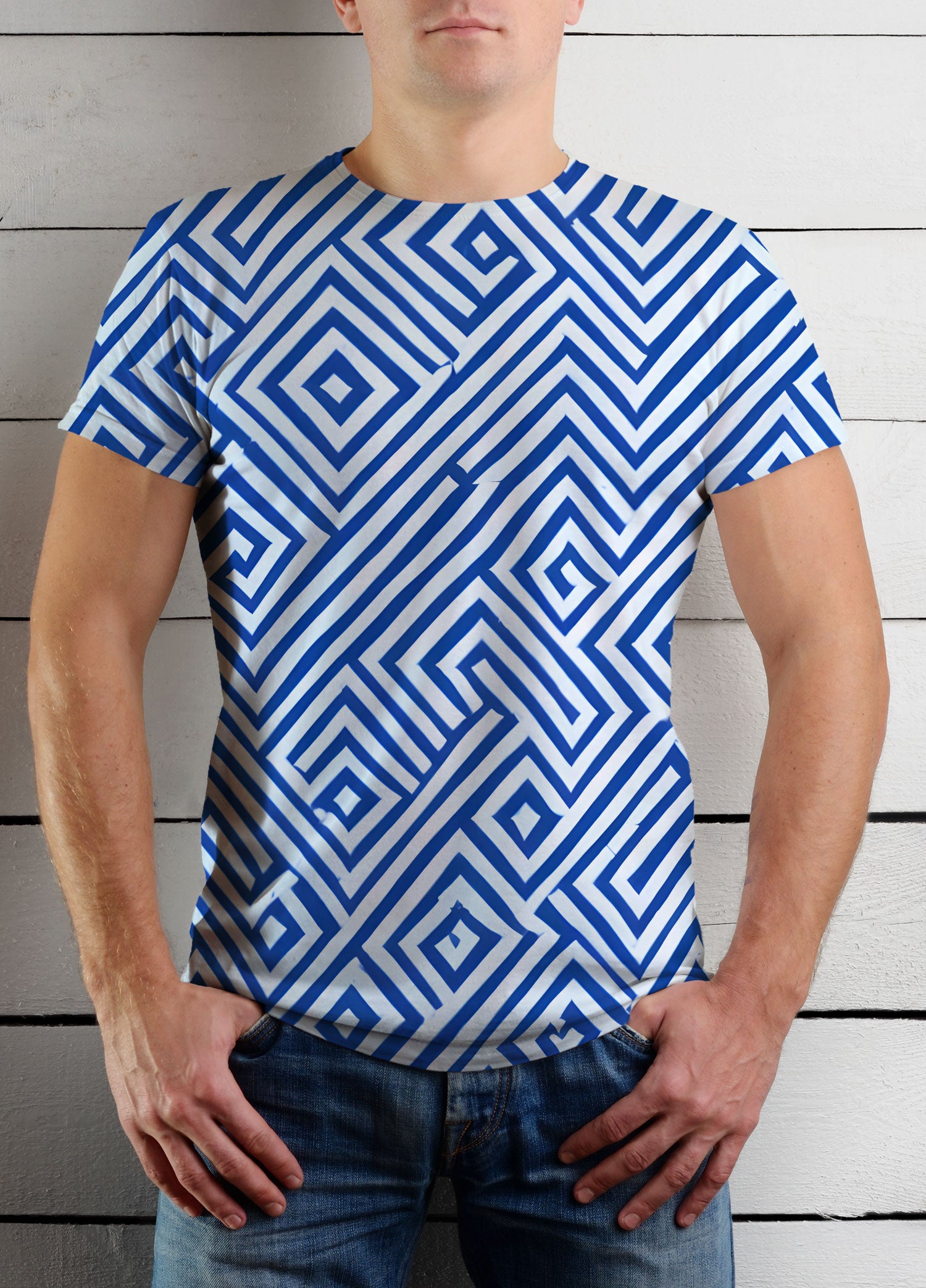 Мъжка тениска Blue Patterns