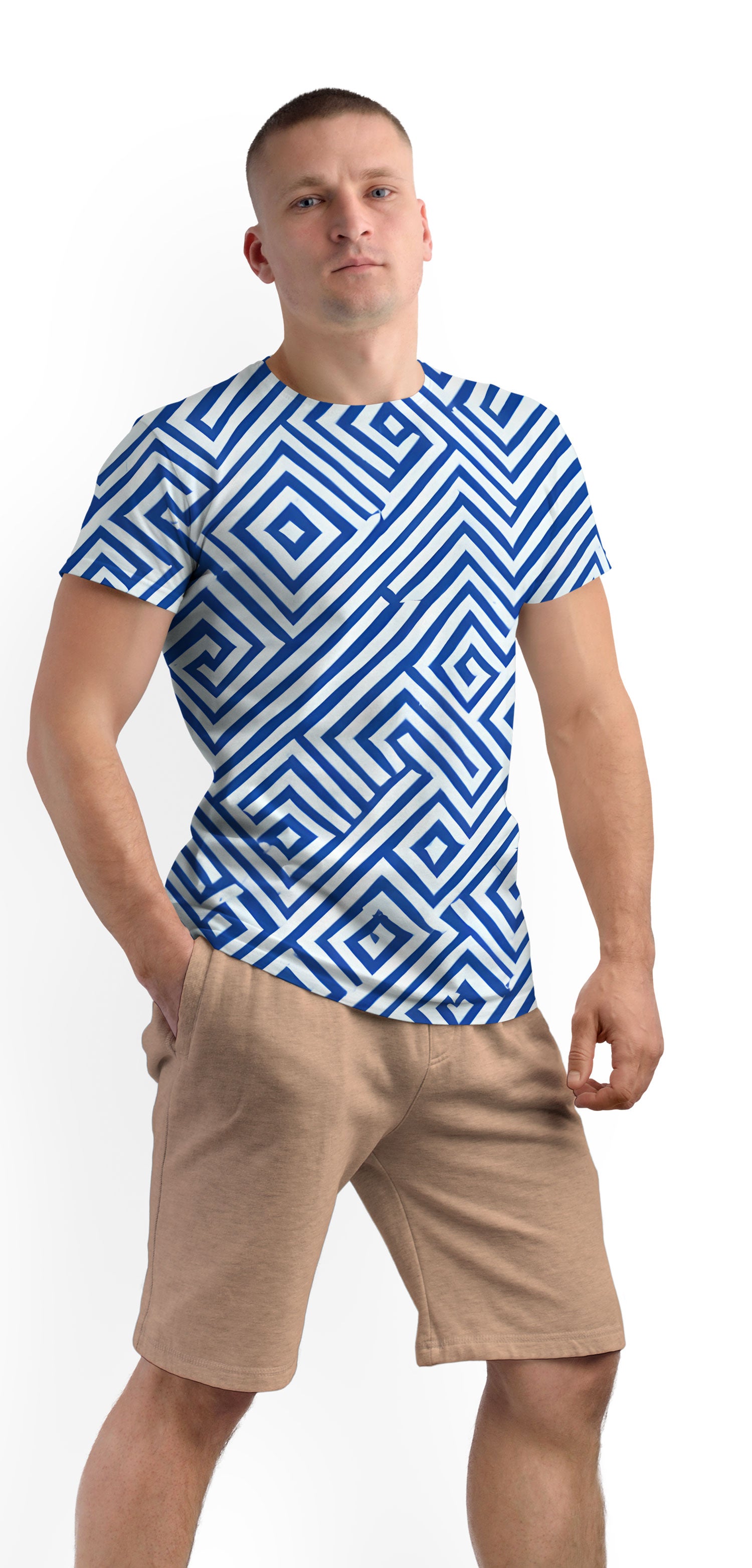 Мъжка тениска Blue Patterns