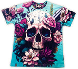 Oversize Мъжка тенискаSKULL FLOWER ALLOVER PRINT