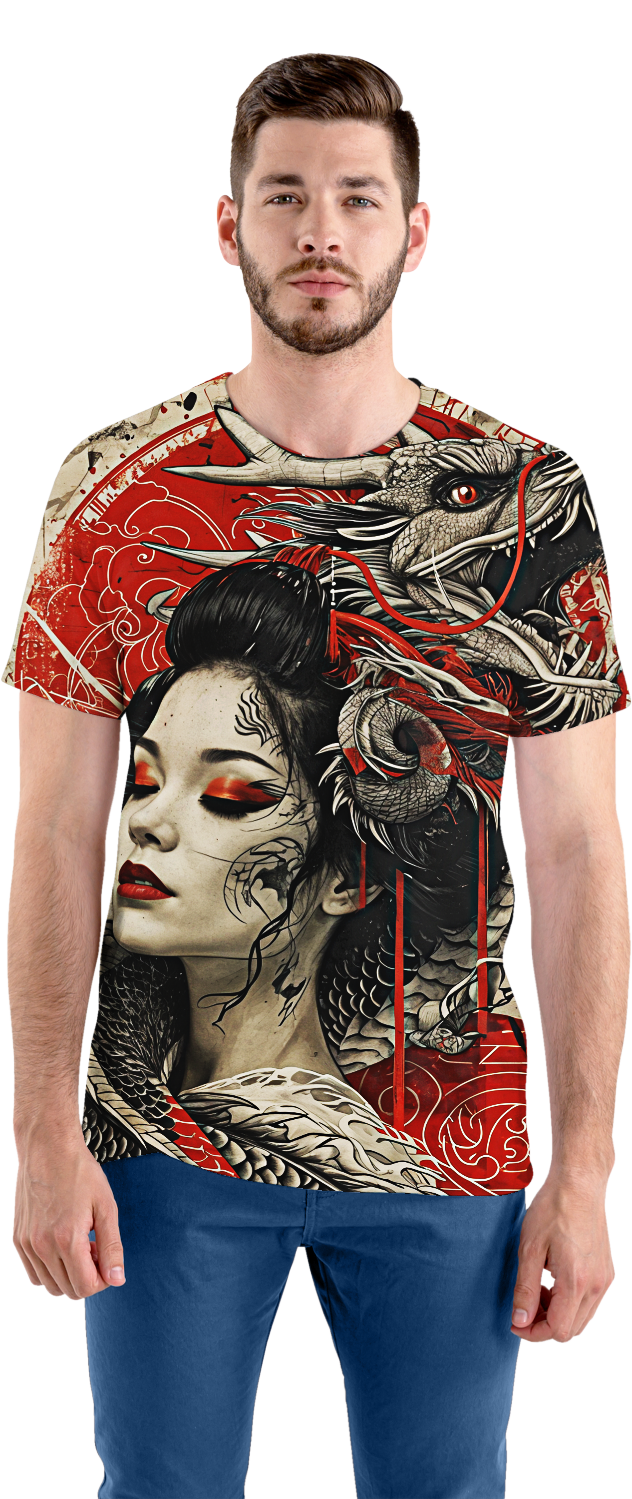 Мъжка тениска Geisha Dragon