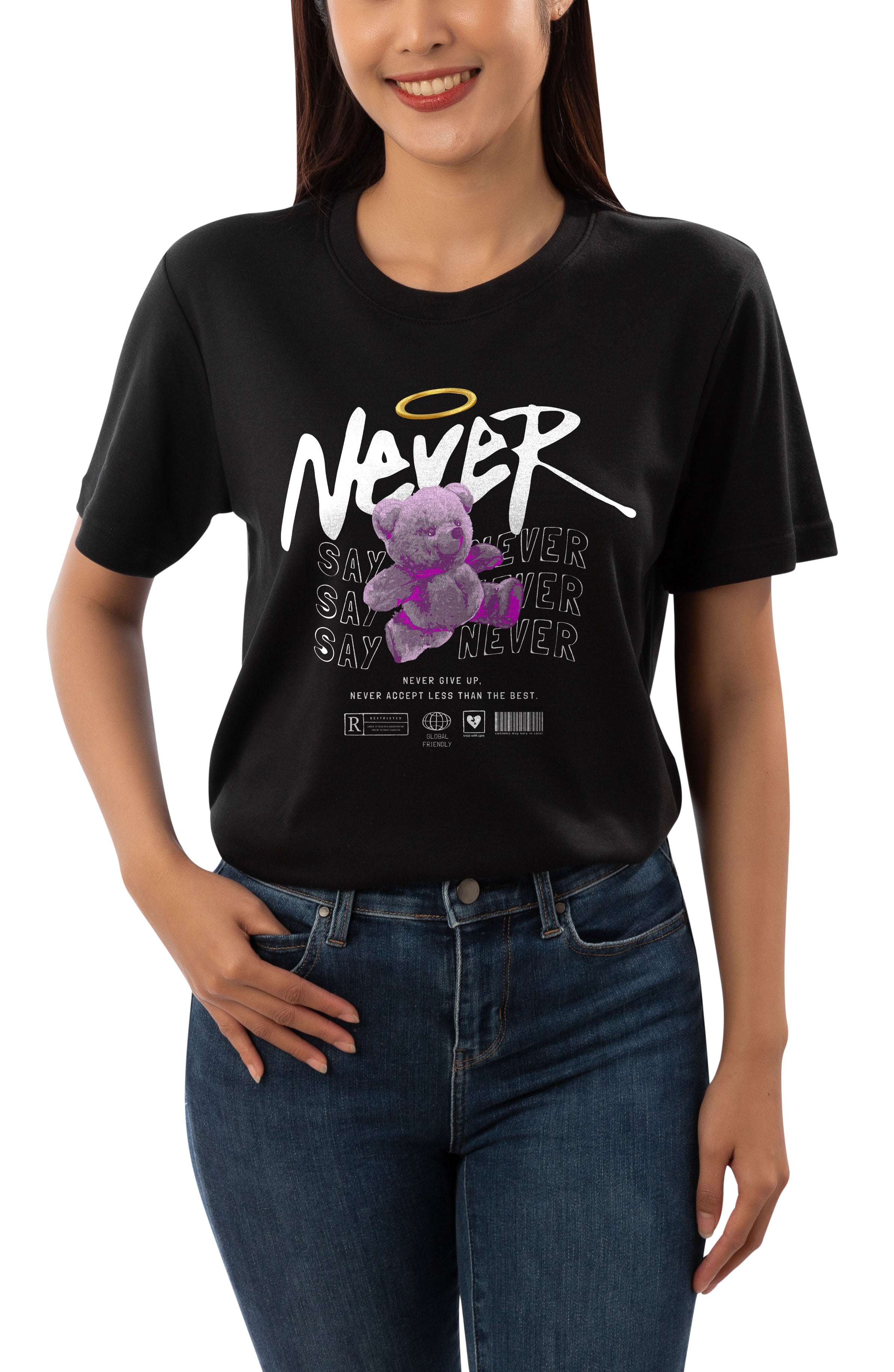Дамска тениска NEVER GIVE UP