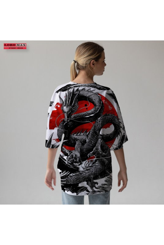 Дамска тениска oversize Dragon Red