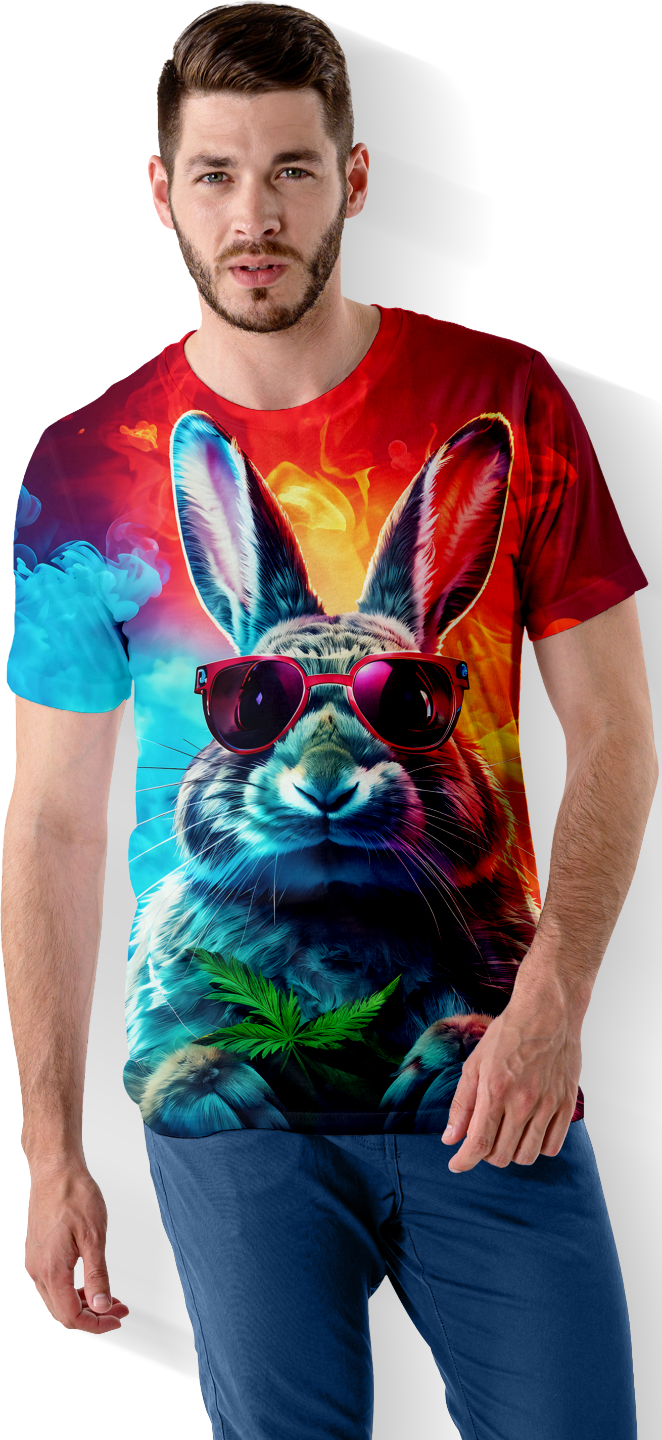 Men's T-shirt Rabbit with Glasses