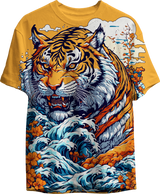 Men's T-shirt Tiger Wave