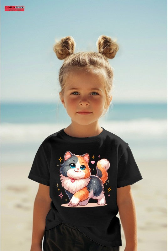 Детска тениска за момиче Cut Cat black