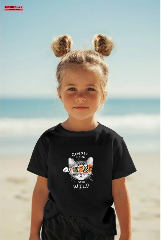 Детска тениска за момиче Little wild black