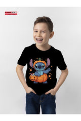 Детска тениска за момче Stitch Halloween black