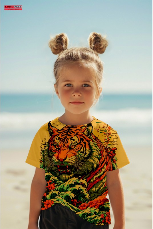 Детска тениска за момиче Tiger Wave