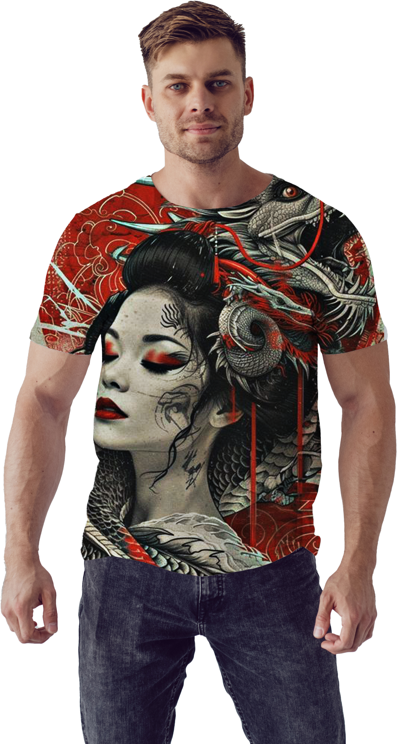 Мъжка тениска Geisha Dragon