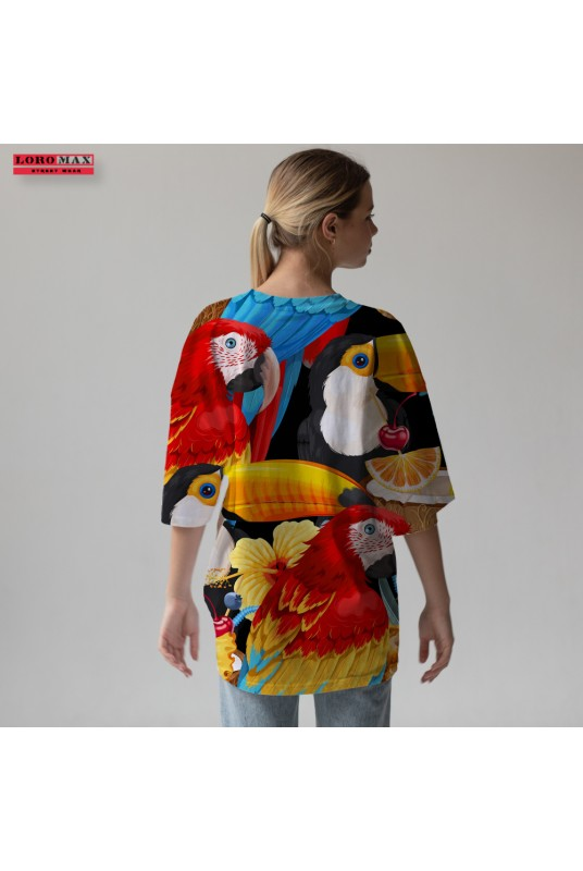 Дамска тениска oversize Папагали