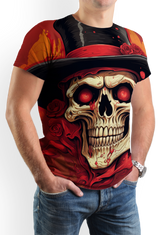 Men's T-shirt Skull Hat